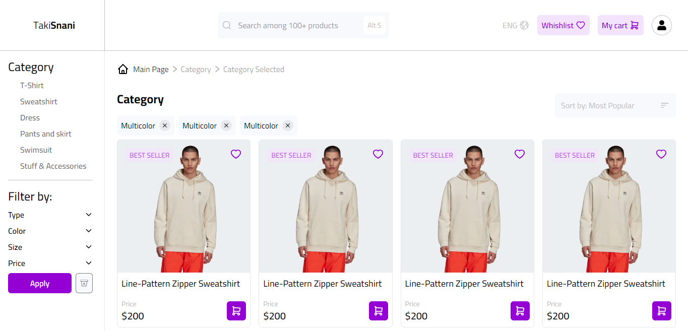 Clothes e-commerce website